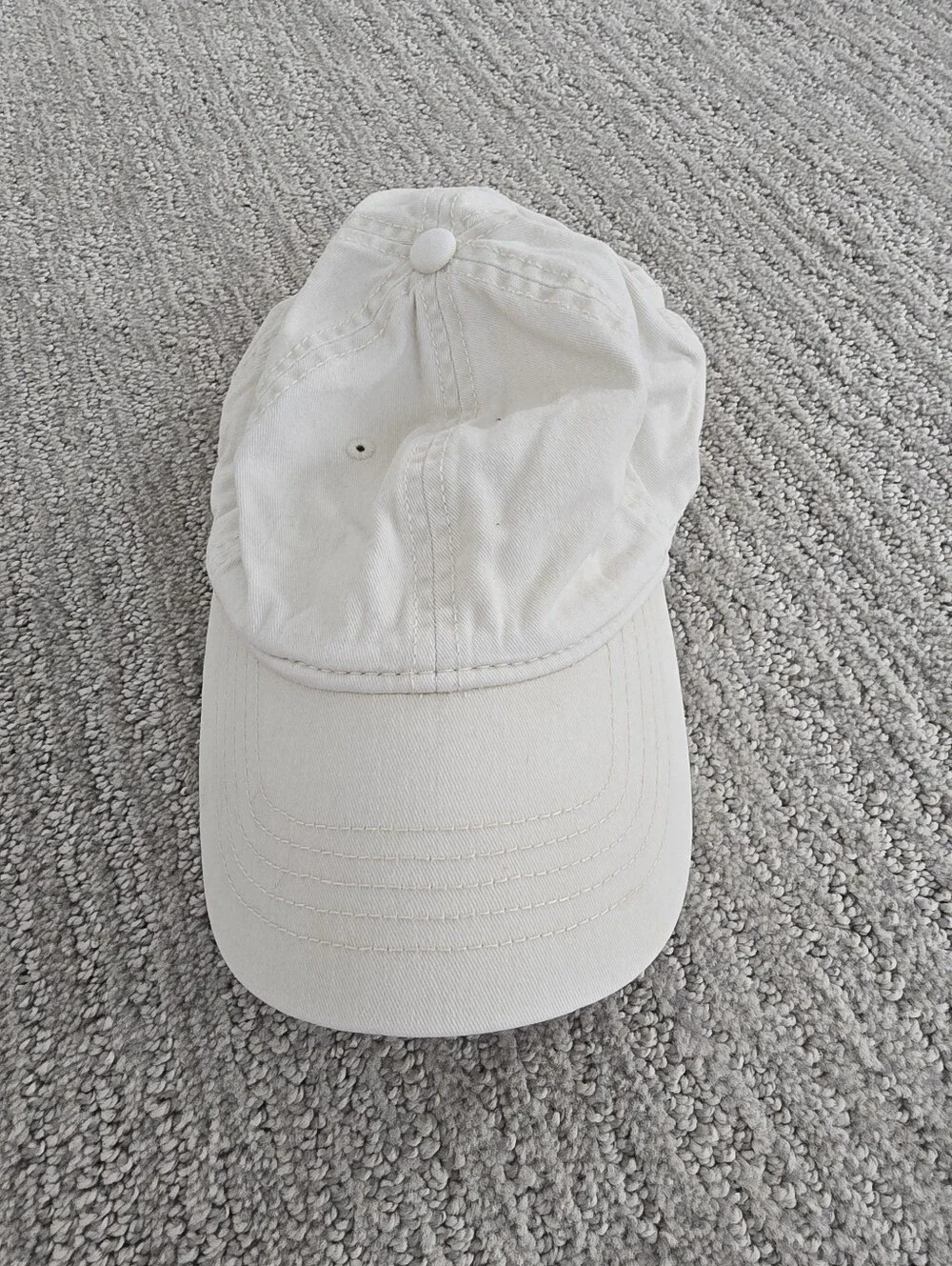 Womens 100% Cotton Canvas Baseball Cap Adjustable Cream Beige Color